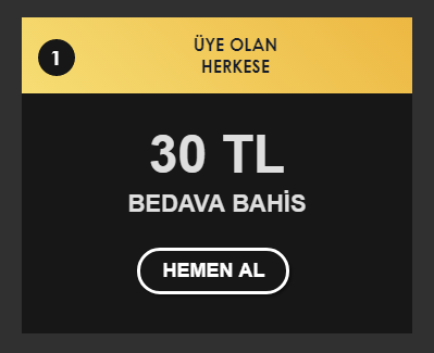 İlk üye olacaklara 30 TL Bedava Bahis
