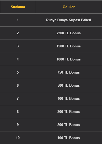 Kampanya Ödül Listesi