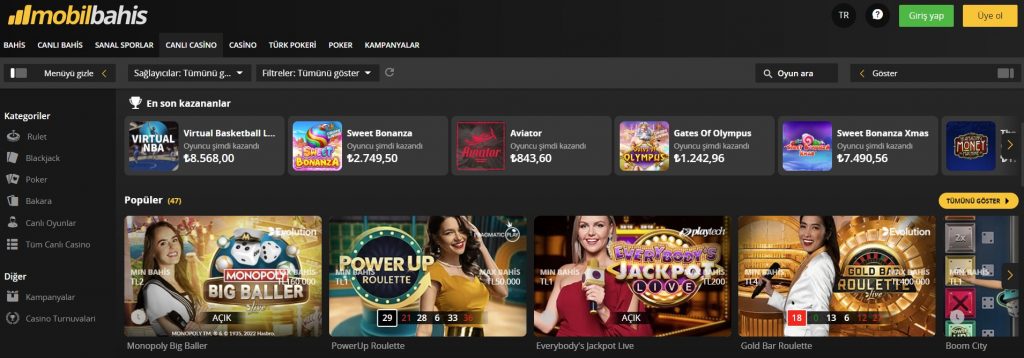 Mobilbahis Casino Oyunları